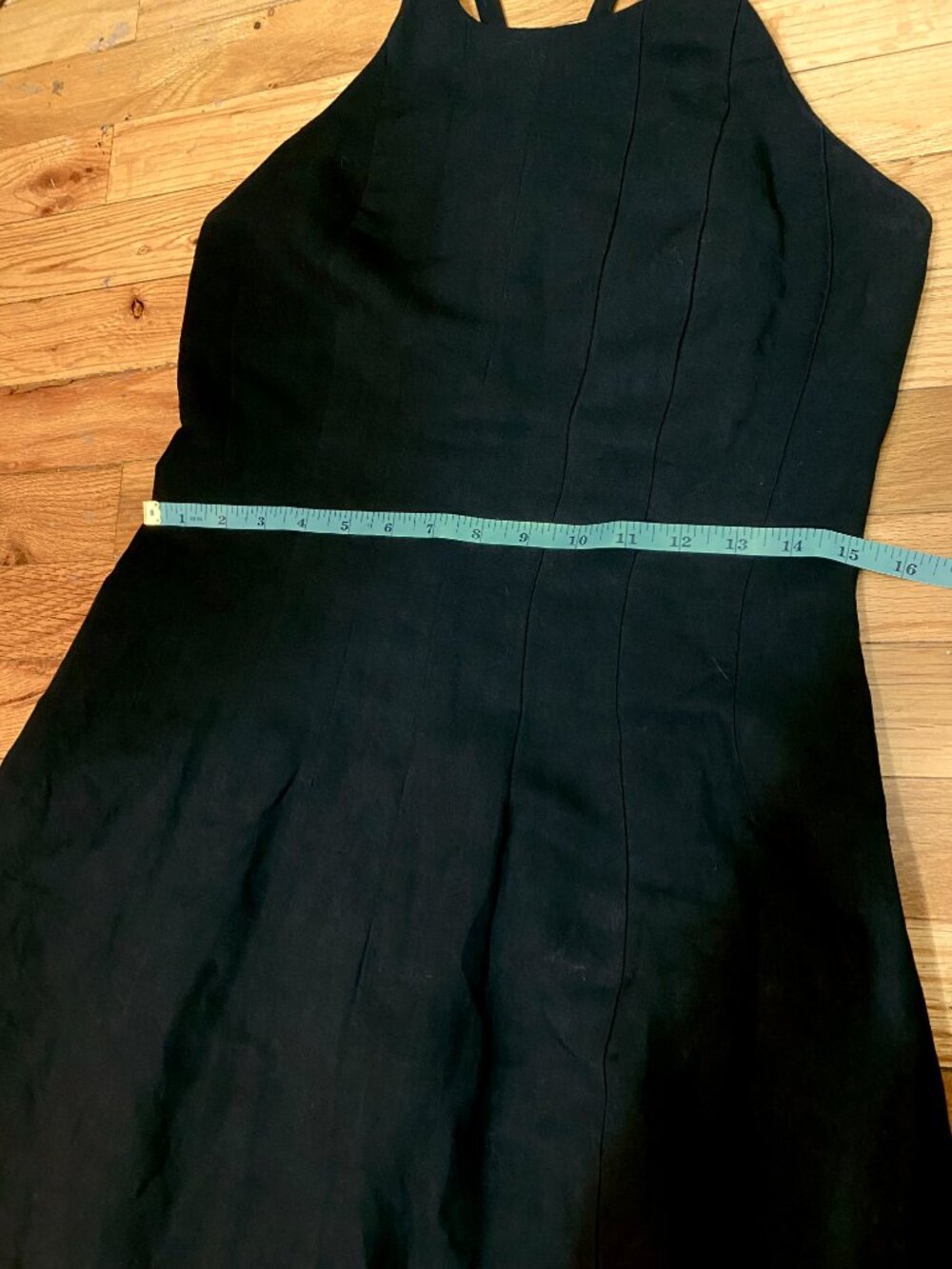 MASSIMO DUTTI Black Linen Blend Halter Midi A-Line Dress EUR 36, US 4 (or $180) - Picture 11 of 12
